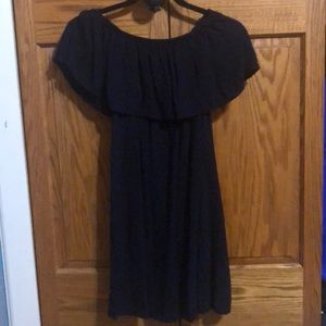 Blue off shoulder dress